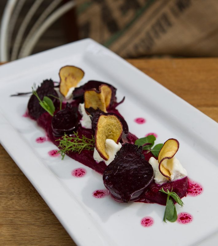 Roasted beetroot with goat's cheese