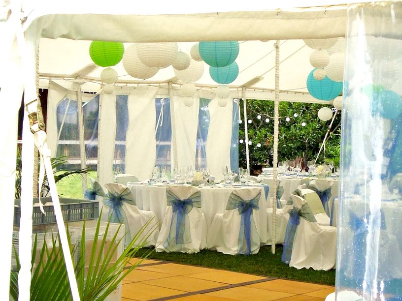 Marquee styled for a wedding